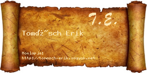 Tomásch Erik névjegykártya